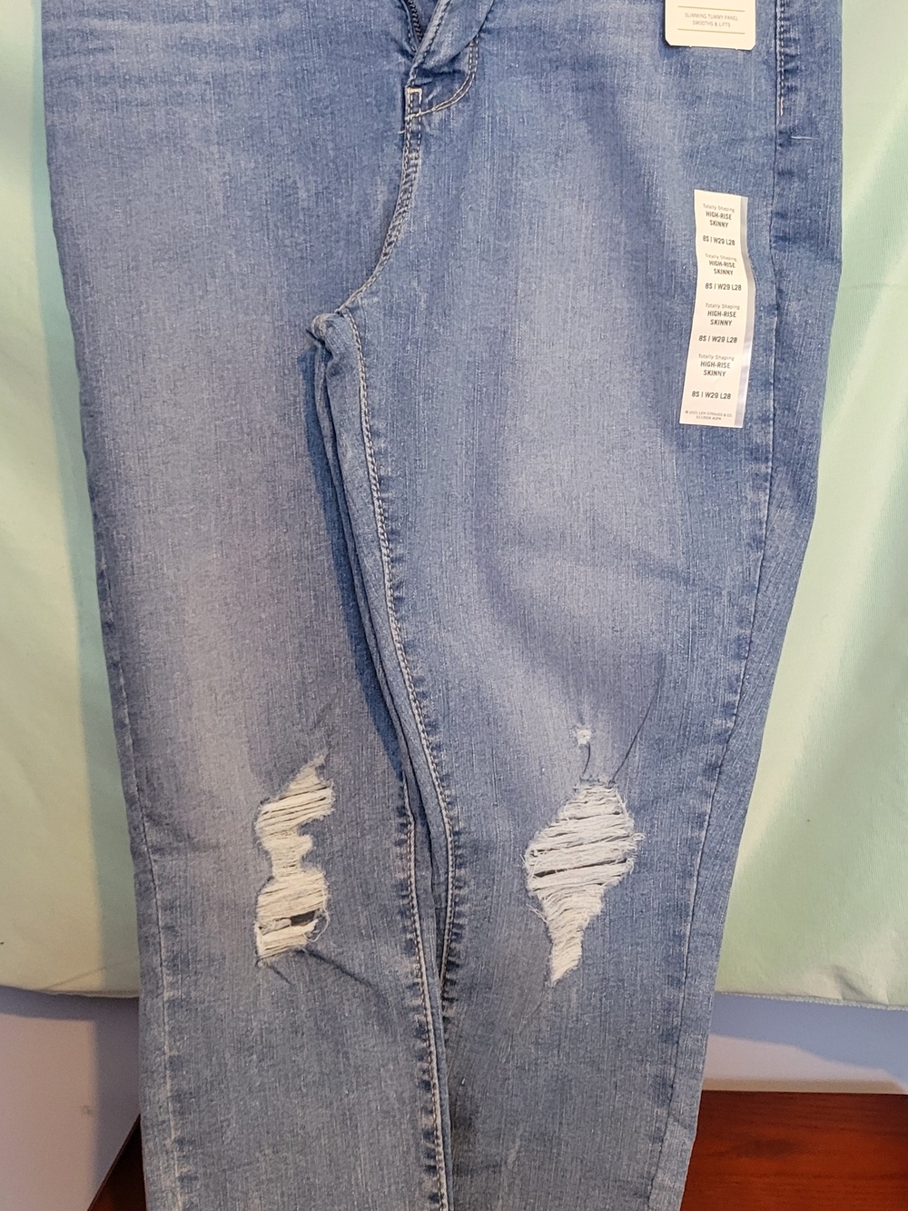 Signature by Levi Strauss Light Blue Distressed Boyfriend Jeans